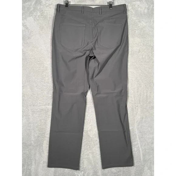 Henry Dean Pants Mens 34x28 Gray Polyester Chino Regular Fit 5 Pocket Casual